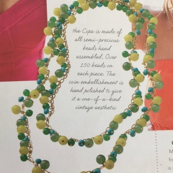 Stella&Dot Copa Semi-precious Stones Beaded Goldtone Chain Necklace - Picture 5 of 10